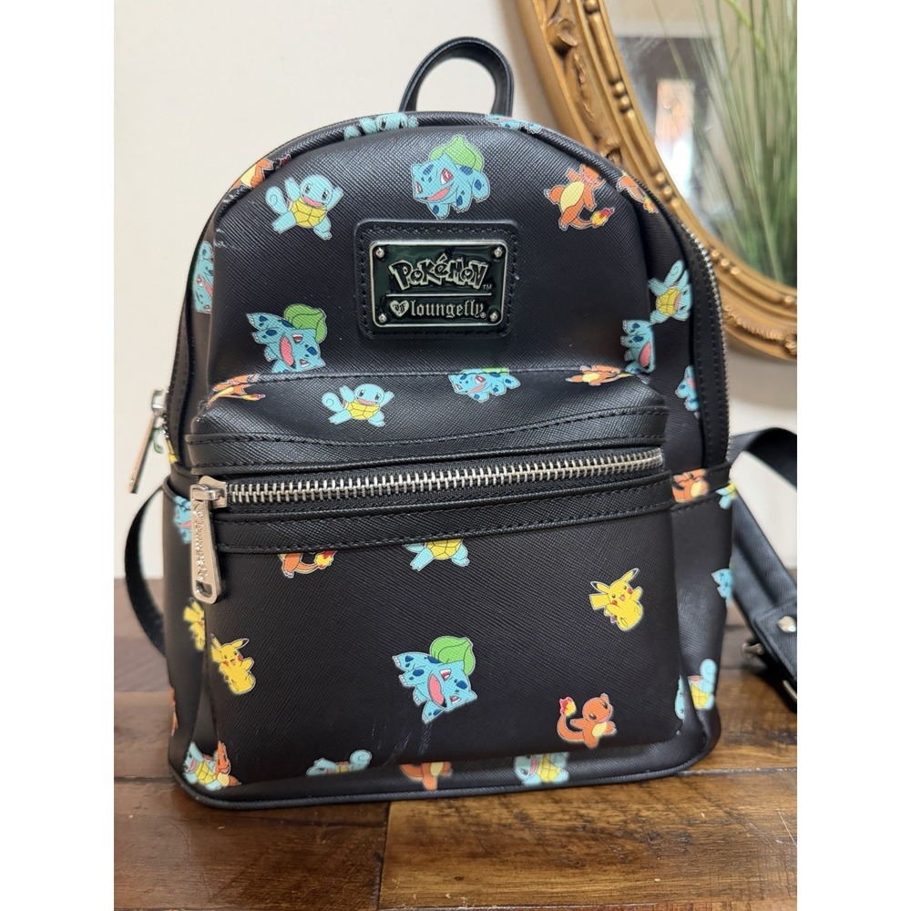 Loungefly Pokémon Mini Backpack Pikachu Bulbasaur Charmander Squirtle READ